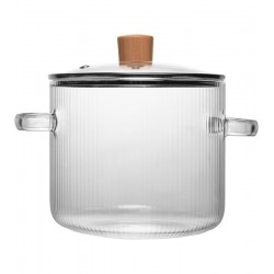 Caçarola Leire 2,5 Litros 16cm Vidro Borossilicato com Tampa